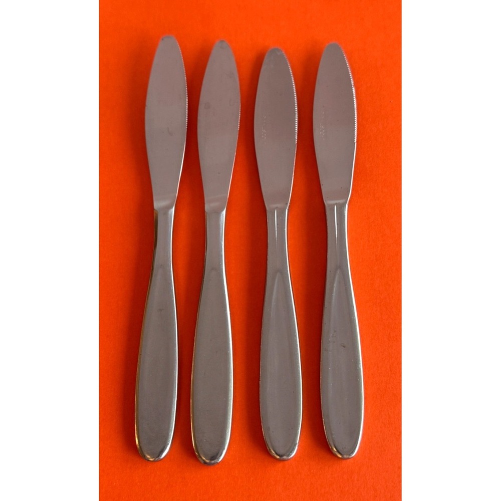 Lagostina LGS1 Dinner Knives (4) Stainless Flatware Glossy  8" Replacement
